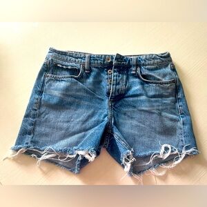rag & bone Blue Jean Shorts with Distressed Hem